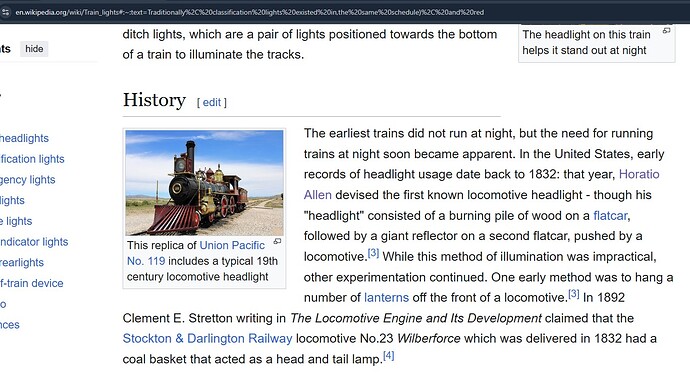 wiki train lights Horatio Allen